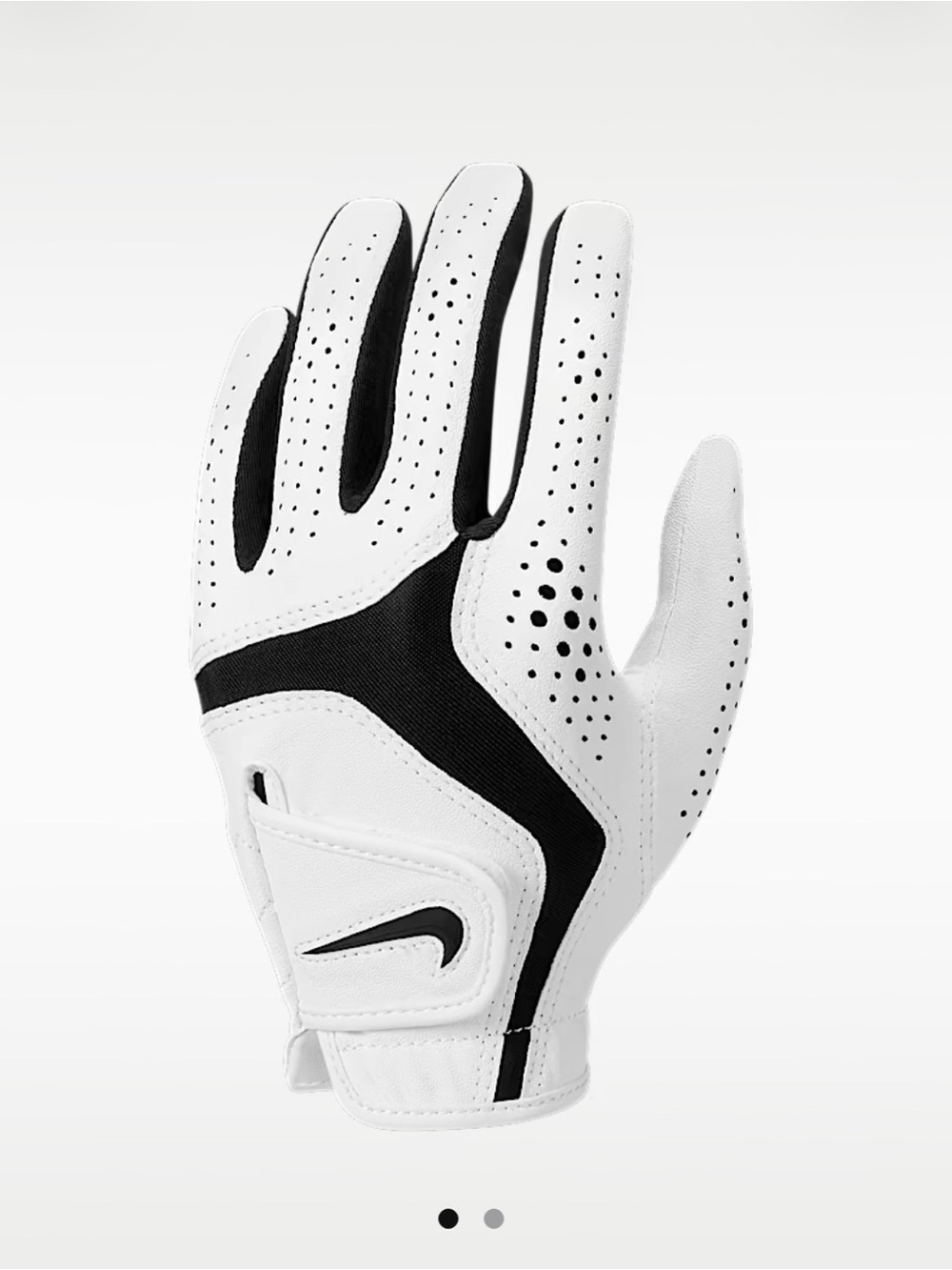 Nike Dura Feel Junior Golf Glove Left White/Black S — New